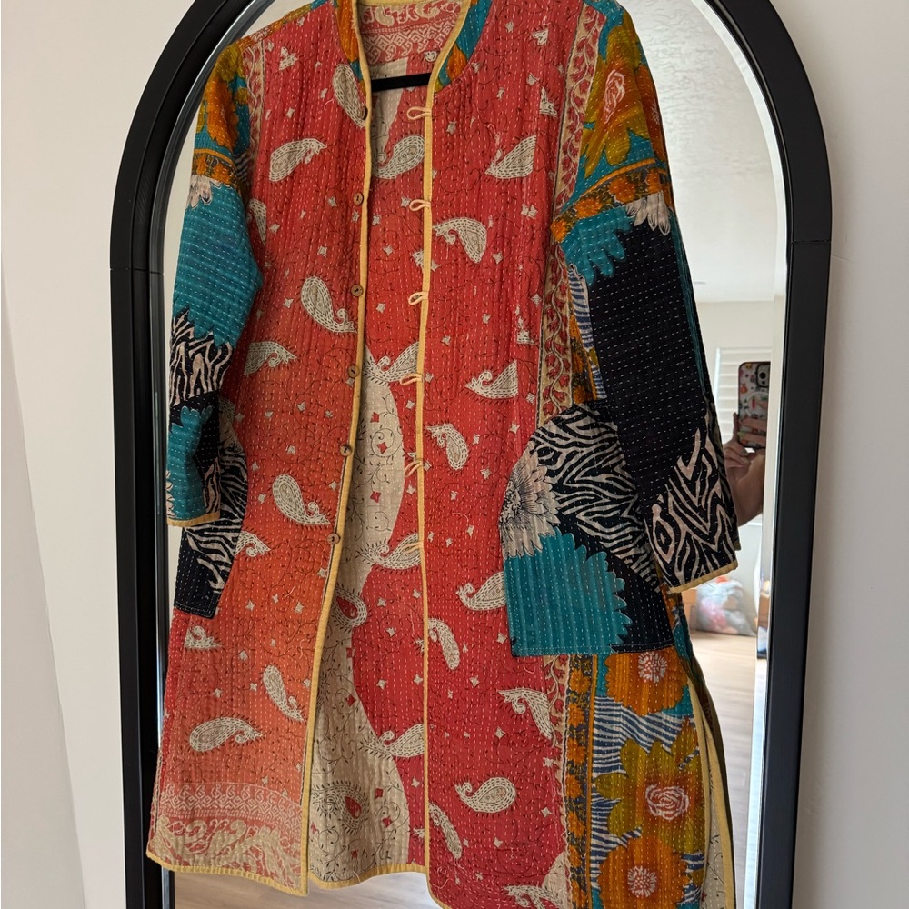 Colorful Patchwork Long Jacket
